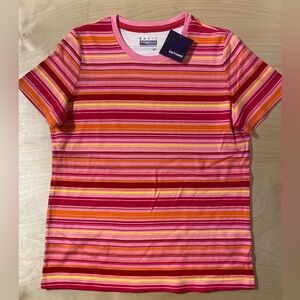 Basic Editions Vibrant Striped Tee - Pink and Orange Small (QB)